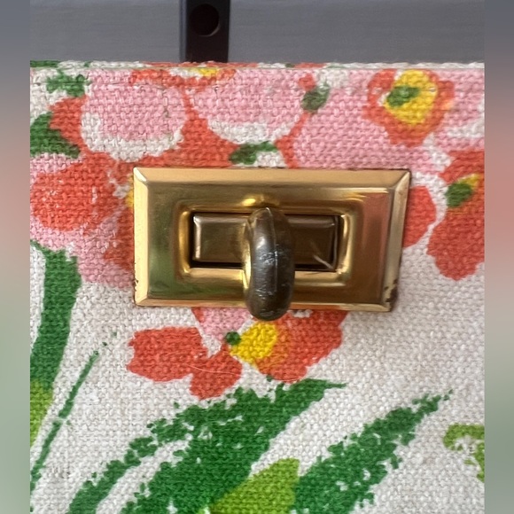 Vintage 60’s Margaret Smith Beautifully Floral Cotton Top Handle Purse - Picture 3 of 16